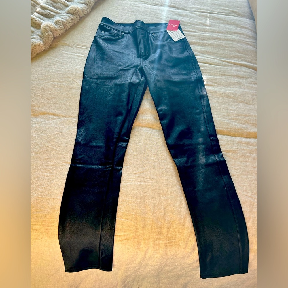 Spanx, Leather-Like Ankle Skinny Pant, Size Small